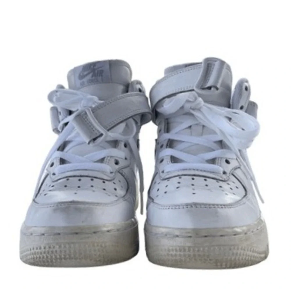 Nike Air Force 1 High NikeiD Custom 2015 White Leather Aged‎ Sole Rare Sz 5.5/7W